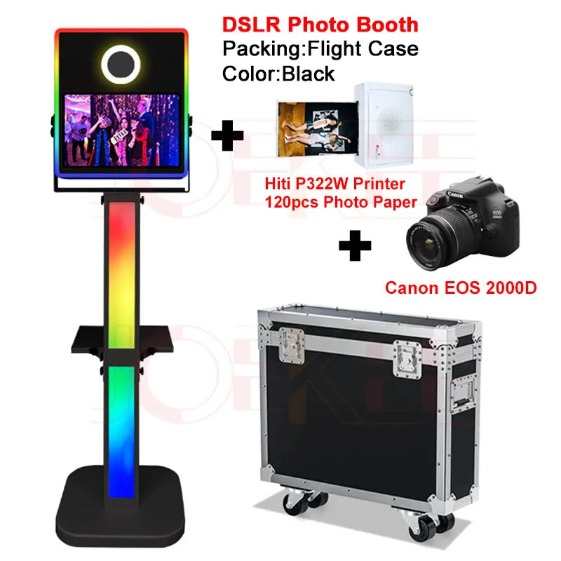 15.6 inch Touch Screen Portable Selfie Machine Magic Mirror Photo Booth DSLR Photo Booth for Weddings Parties Events