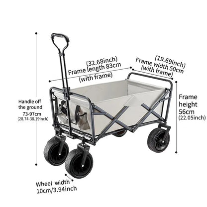 Camping Cart Outdoor Foldable Cart Oversized Camping Vehicle Picnic Vehicle Trailer Camping Trolley Stall Small Cart