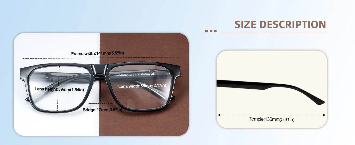 Square Reading Glasses For Men Hyperopia Optical Eyeglasses Frame Presbyopia Glasses Classic Eyewear Magnifying Readers +1.25 +1 - MarvelouStoree