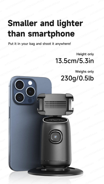 KEELEAD P05 Desktop Gimbal Mobile Phone Shooting Stabiliser 360° Auto AI Face Following for Smartphone, with Fill Light Optional