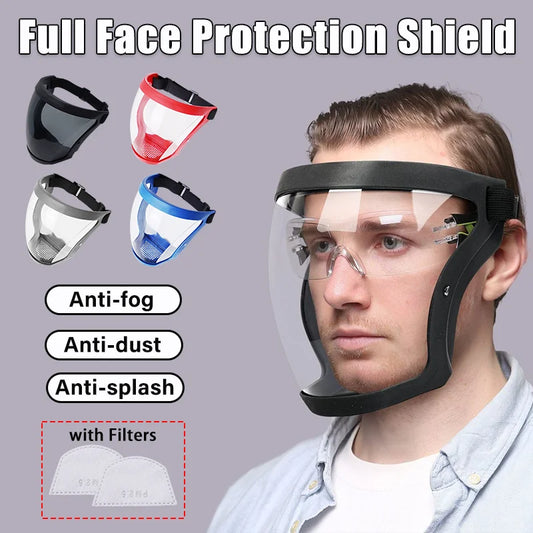 Work Protection Mask Full Face Protector Shield Dustproof Impact Resistance Woodworking Work Mask Reusable Home Kitchen Tools