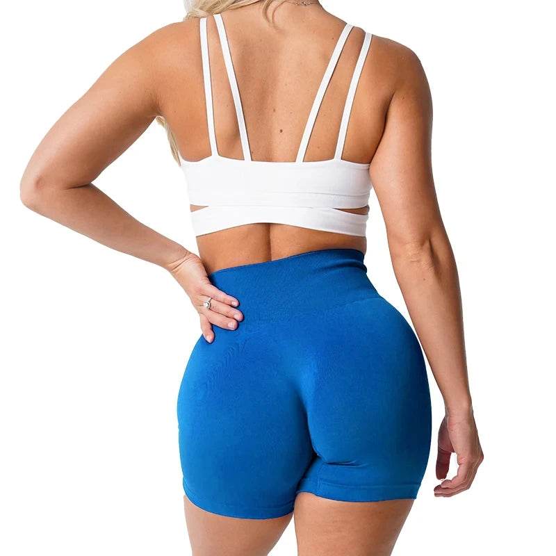 New Spandex Solid Seamless Shorts Women Soft Workout Tights Fitness Outfits Yoga Pants Gym Wear - MarvelouStoree