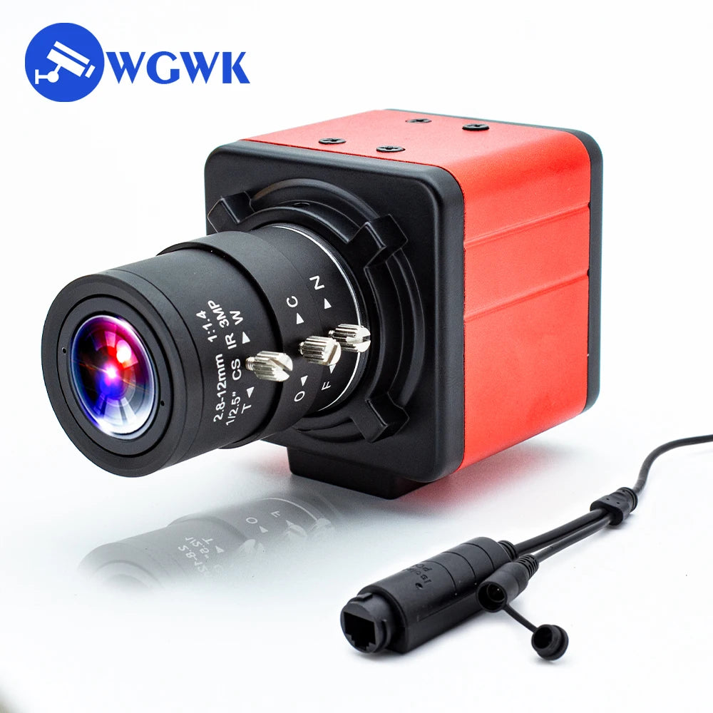 WGWK 4K Mini POE IP Camera CMOS Sensor Security Industrial CCTV Video 3/4/5/8MP Metal Box Network Camera with 6mm 2.8-12mm Lens