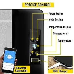 12 Volt Refrigerator 16 Qt, Portable Mini Car Fridge w/ -4℉-68℉ & App Control 12/24V DC & 110-240V AC Electric Compressor Cooler