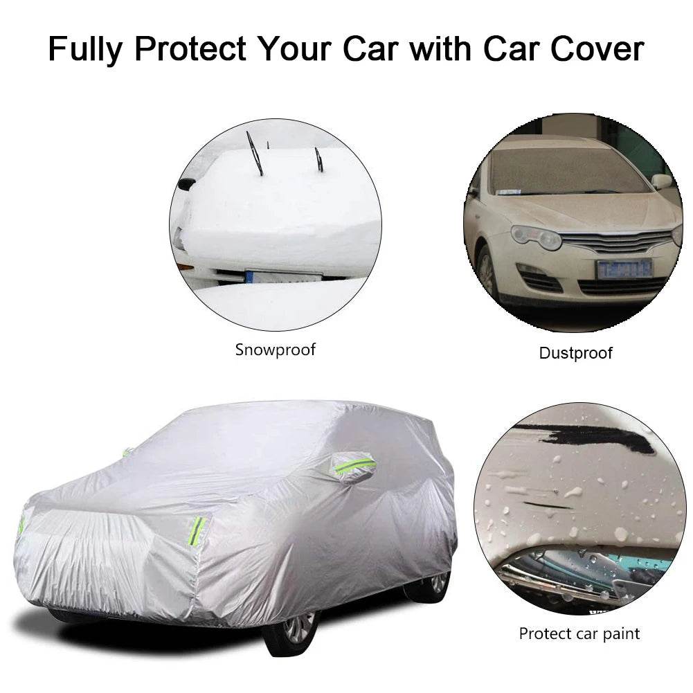 S-XXL Car Cover Sedan Full Covers with Reflective Strip Sunscreen Protection Dustproof&Waterproof UV Scratch-Resistant Universal - MarvelouStoree