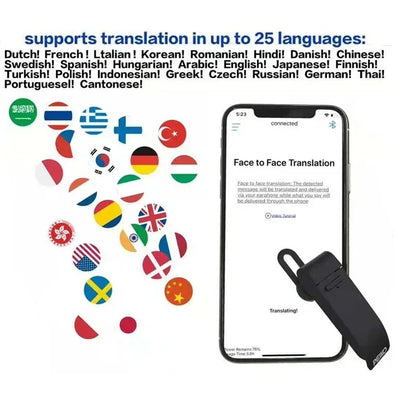 Voice translator Peiko 25  Bluetooth Translated Earphone Business car Languages Intelligent Wireless handsfree Headset earpuds