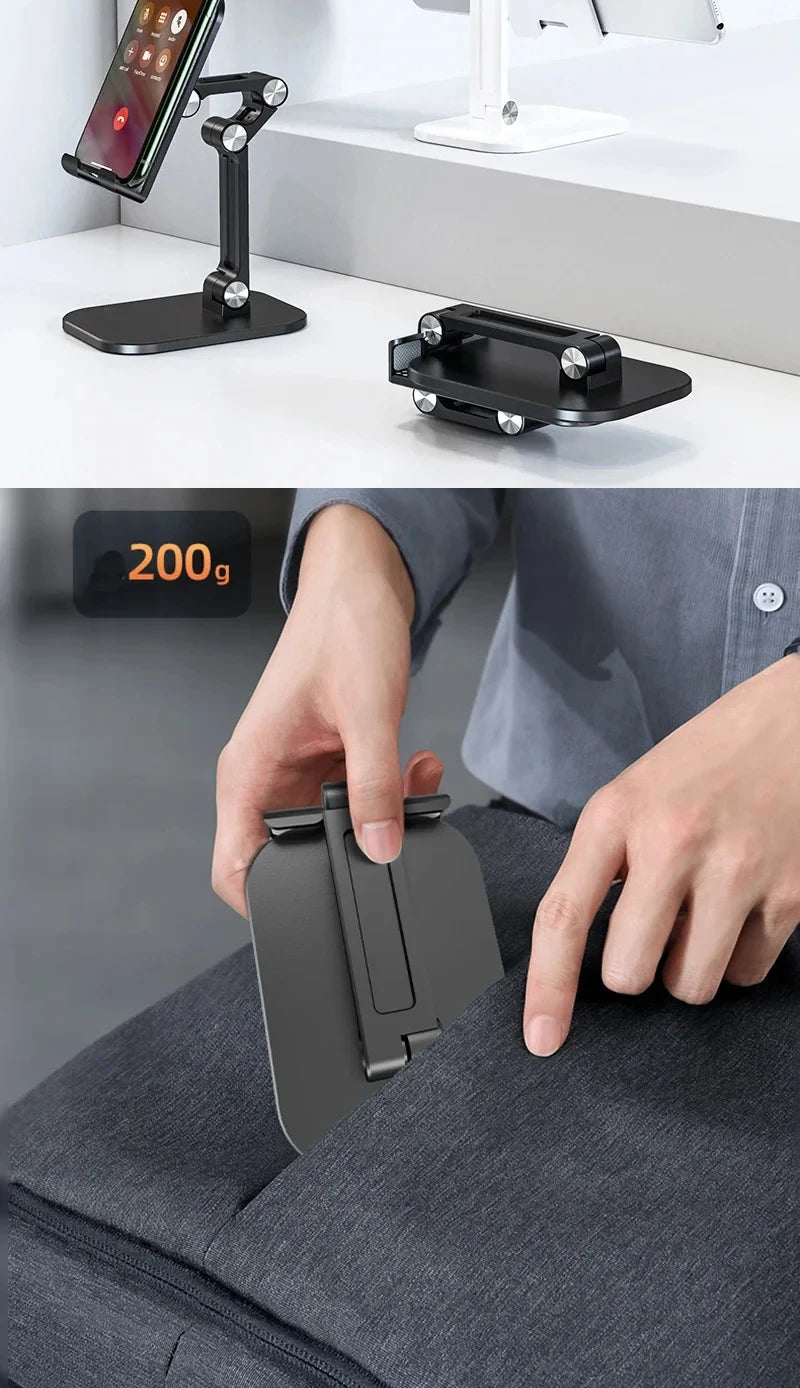 Three Sections Foldable Desk Mobile Phone Holder For iPhone for iPad Tablet Flexible adjustable Lazy phone holder ABS material