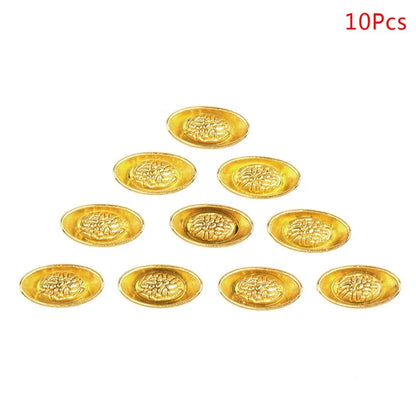 3/5/12pcs Feng Shui Auspicious Lucky Money Mascot Plastic/crystal Crafts Gold Ingot Decoration Crafts