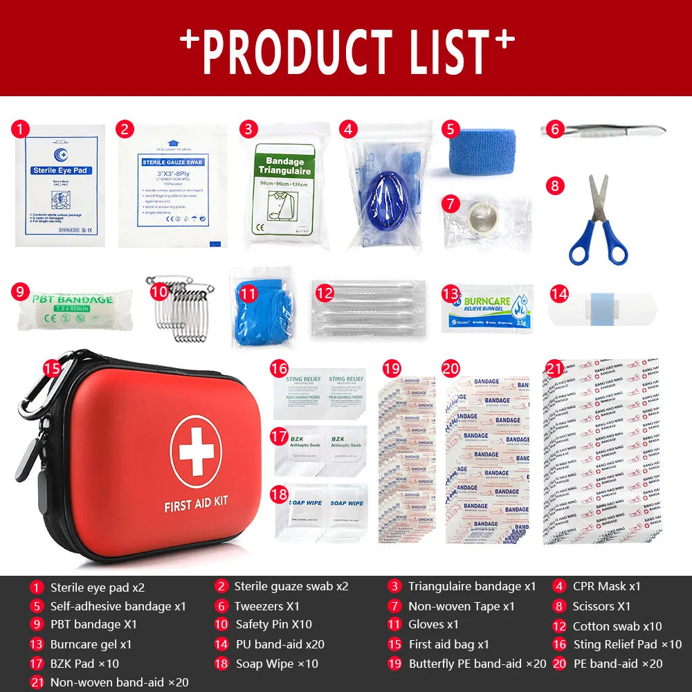 EVA Home First Aid Kit Series Complete Portable Travel Rescue Kit Outdoor Camping Car Emergency Kit Set Accessories