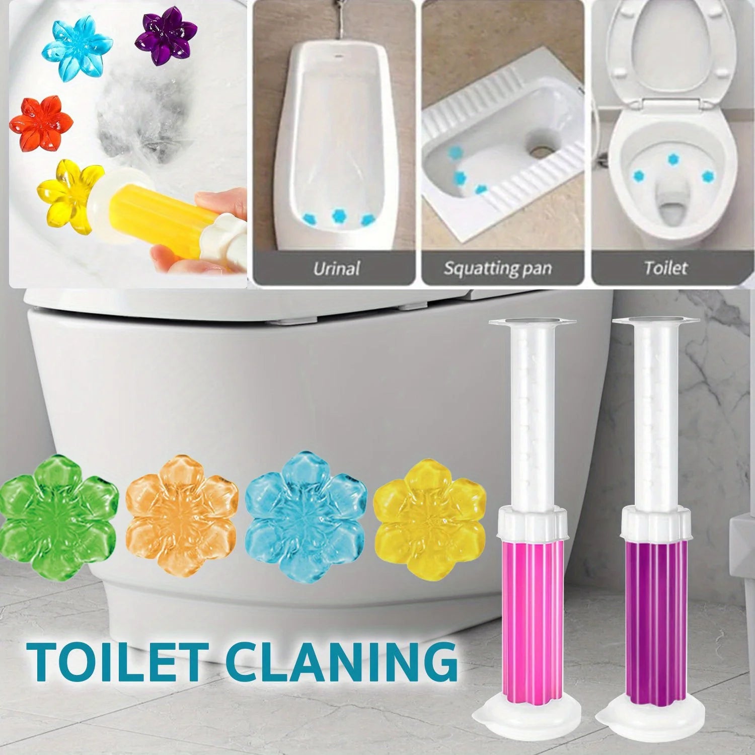 6in 1box floral toilet cleaning gel toilet deodorizing cleaner air freshener aromatherapy deodorizing cleaning and removing odor