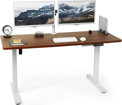 Electric Rustic Standing Desk Workstation, Memory Controller Height Adjustment Particle Board, Steel Computer Standing Desk - MarvelouStoree