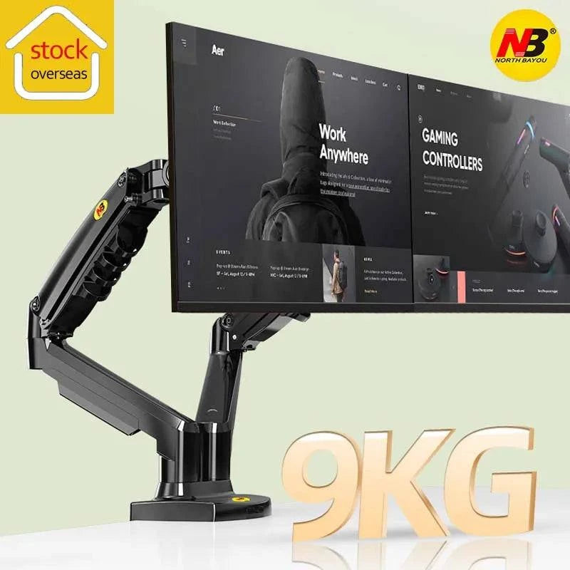 NB NEW F160 gas spring 17"-27"30" Dual Monitor Holder Arm desktop 360 rotate computer holder 2-9KG Monitor bracket USB3.0 port