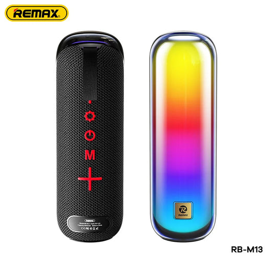 REMAX Portable Wireless Speaker Bluetooth 5.4 Dynamic Multicolored LED Screen Outdoor HiFi Sound  Support TF-card/USB/AUX/TWS