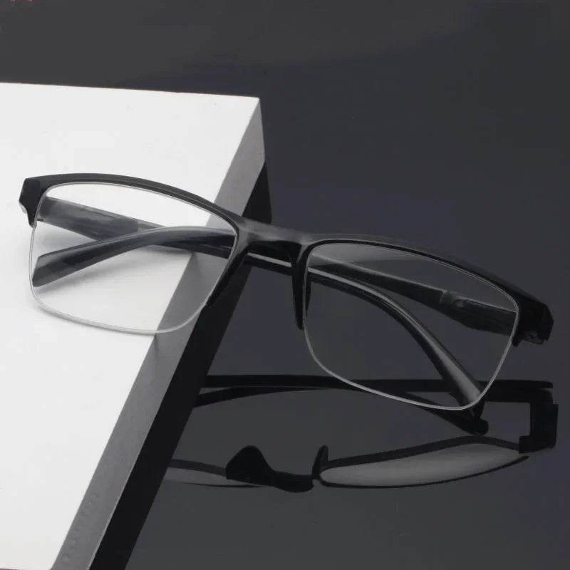 Square Reading Glasses Ultralight Half Frame Presbyopic Eyeglasses Men Women +0.25 0.5 0.75 1 1.25 1.5 1.75 2 2.25 2.5 2.75 3.0 - MarvelouStoree