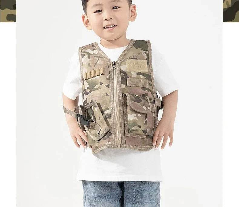 Kids Camouflage Military Uniform For Boy Special Forces Combat Tactical Vest Girls Militar Cosplay Training Soldier Clothes