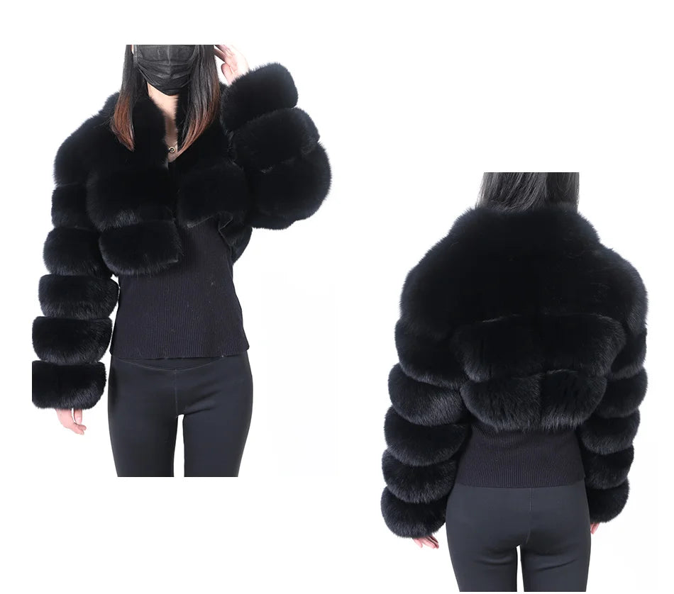 MAOMAOKONG 2023 Trend New Real Fur Coat Natural Fox Fur Women's Winter Coats Short Jackets Female Clothing Vests Fashion