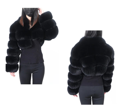 MAOMAOKONG 2023 Trend New Real Fur Coat Natural Fox Fur Women's Winter Coats Short Jackets Female Clothing Vests Fashion