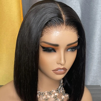 Wear Go Glueless Bob Wig Lace Front Human Hair Wigs Short Pre Plucked Straight 13x4 HD Transparent Lace Frontal Wig Bob on Sale