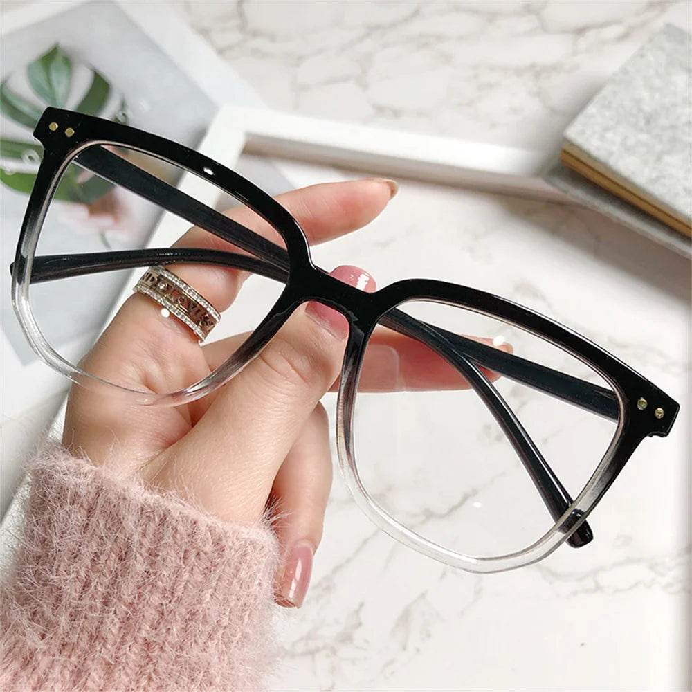 Transparent Computer Glasses Frame Women Men Anti Blue Light Square Glasses Blackout Glasses Optical Glasses Lenses - MarvelouStoree