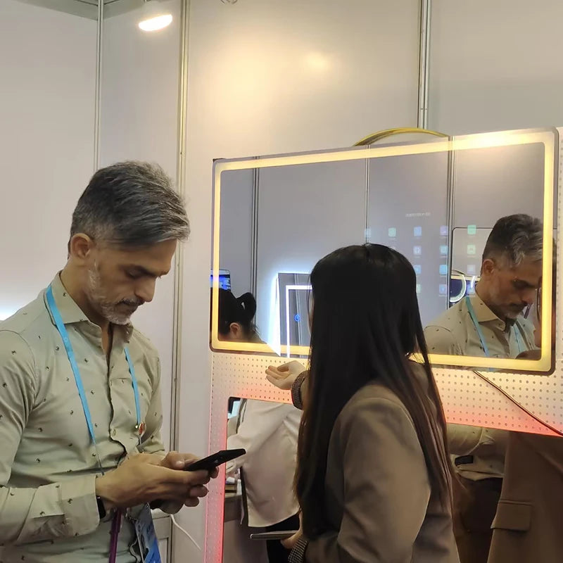 Wholesale smart mirror Hotel Home Project Touch Screen TV Mirror Android WIFI apps backlit light smart mirror bathroom