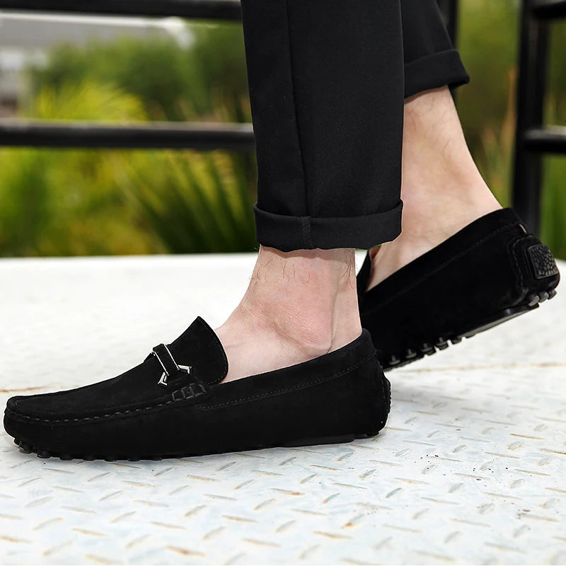 Leather Men Fashion Business Shoes New Men Loafers Lightweight Mens Slip on Shoes 2024 Handmade All-match for Men Driving Shoes