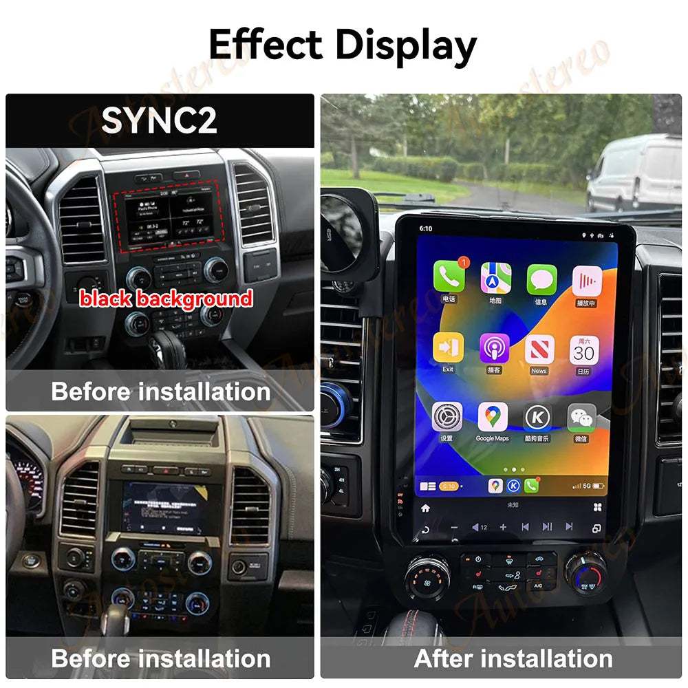 14.4 Inch Android 8+128GB For Ford F150 F250 2015-2021 Tesla Style Car GPS Navigation Multimedia Player Radio Tape Headunit HD