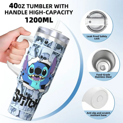 Custom Stitch Stainless Steel Tumbler Travel Mugs Cup Large Coffee Mug Portable Cold Drink Milk Tea Water Bottle