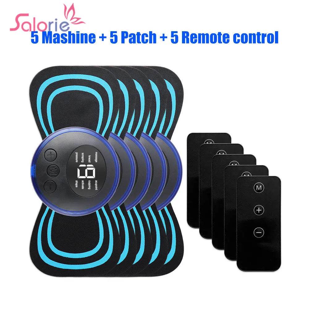 5pcs set Neck Back Massager Sticker EMS Pulse Mini Electric Massage for Shoulder Leg Cervical Body Muscle Stimulator Relief Pain - MarvelouStoree