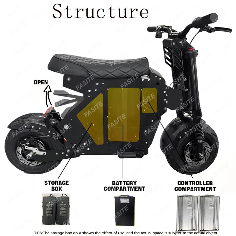 72V Electric Hyper Scooter Motorcycle 10000 Watt Bike Fast Fat Wheele 5000W 52V 50MPH 120 KMH Off Road Mopeds Escooter for Adult