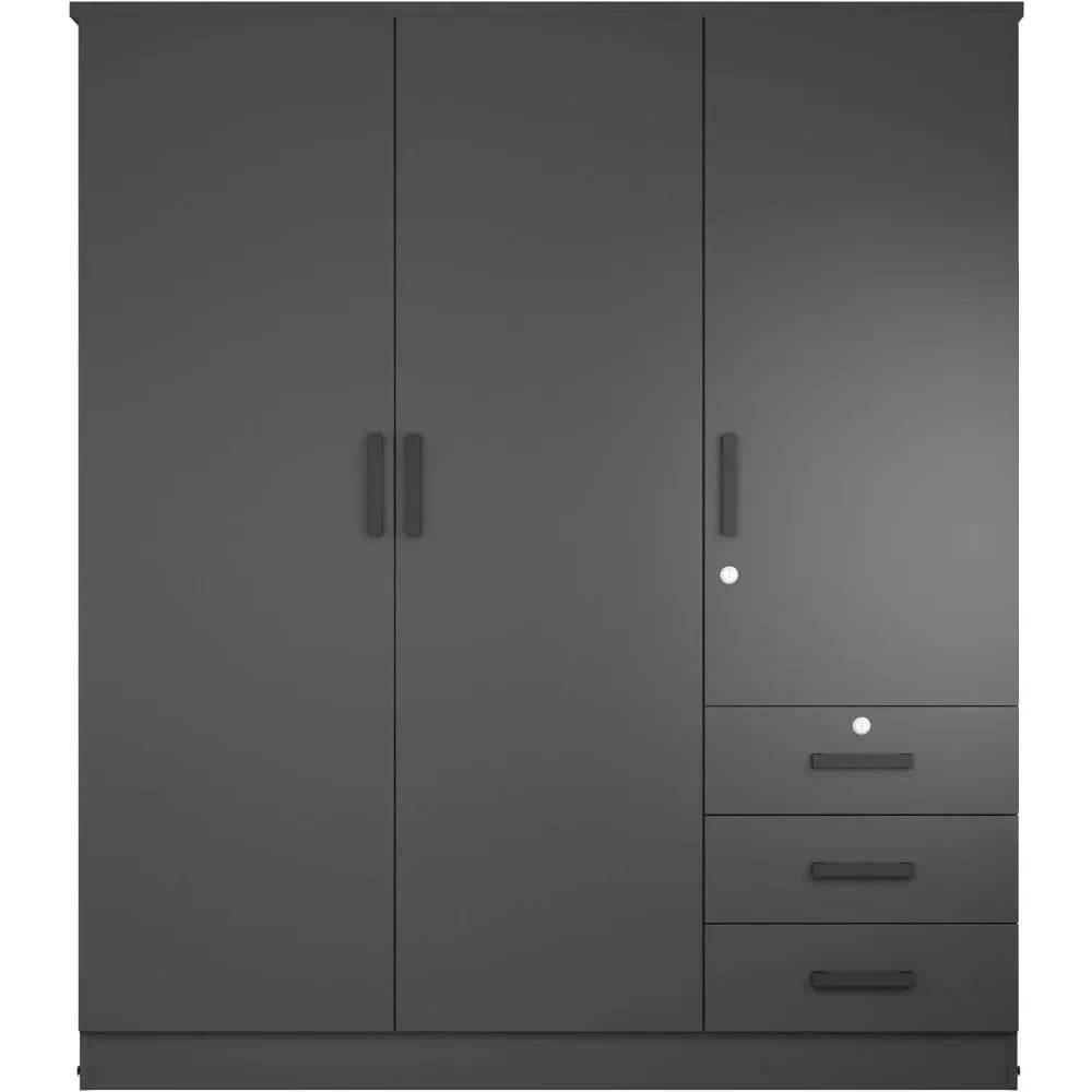 Large Wardrobe Closet 3 Doors and 3 Drawers Lots of Storage - MarvelouStoree