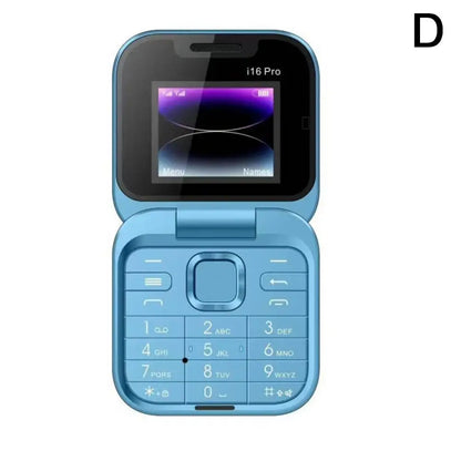 2024 New Mini Flip Mobile Phone Portable Foldable Large Screen Display Phone Blacklist Speed Dial Vibration 2SIM Card Phone