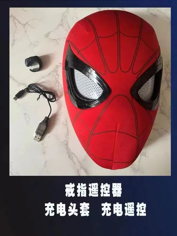 Adult Spiderman Mask Eyes Movable Remote Control Kids Superhero Mask Halloween Child Spider-Man Mask Cosplay Decoration Gift