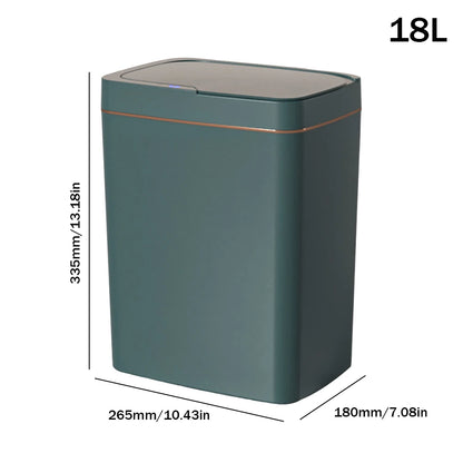 15/18L Automatic Trash Bin Quiet Intelligent Touchless Trash Can Rechargeable Auto Motion Sensor Rubbish Can for Bathroom Toilet