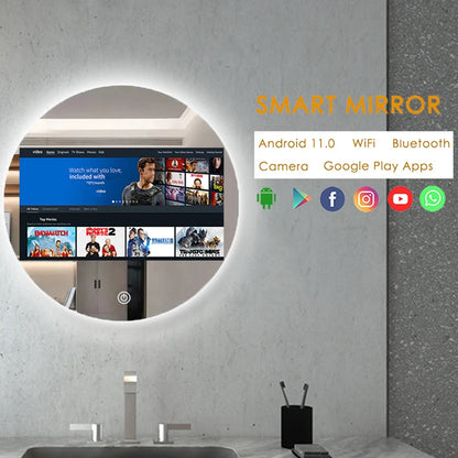 Smart Mirror, New Trends Touch Screen Mirror With Tv Android, Intelligent Salon Barber Magic Mirror LED, Hotel Home Bathroom