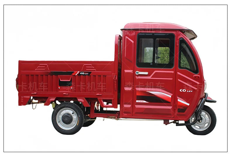 Semi-enclosed electric tricycle with shed, adult truck, farm truck, household battery car