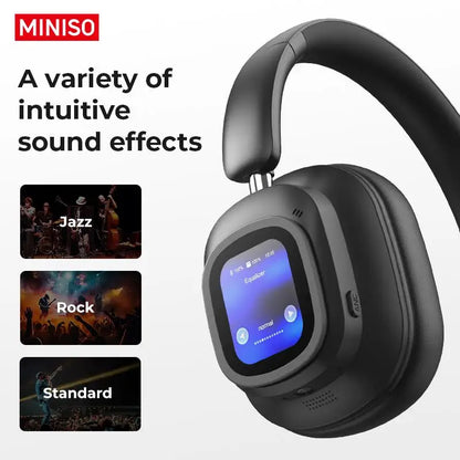 MINISO G90 Wireless Headphones with Built-in Microphone Noise Cancellation Touch Screen Headset,Earbuds Foldable Gaming Headset