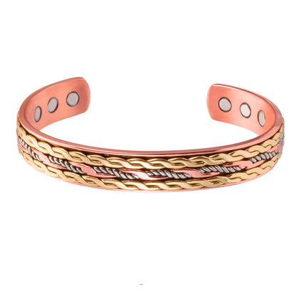 Women Tibetan Pure Copper Magnetic Healing Bracelet India Pattern Men's Spiritual Yoga Jewelry Adjustable Rope Inlay Style