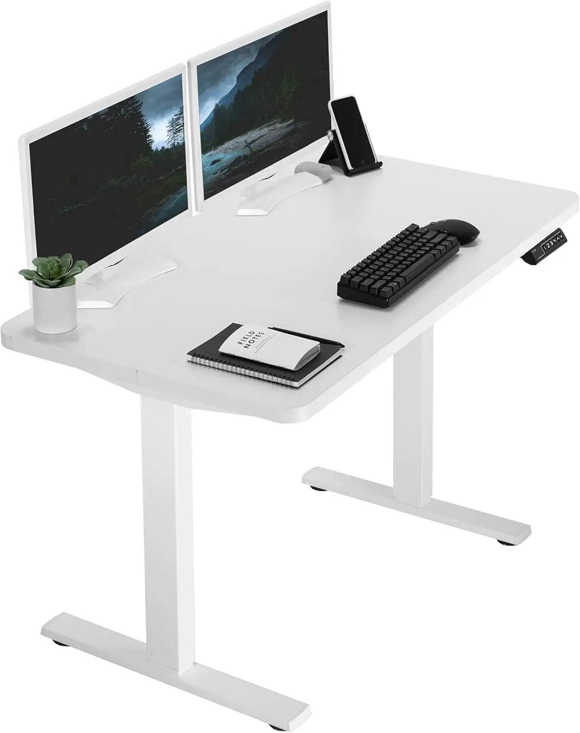 Electric Rustic Standing Desk Workstation, Memory Controller Height Adjustment Particle Board, Steel Computer Standing Desk - MarvelouStoree