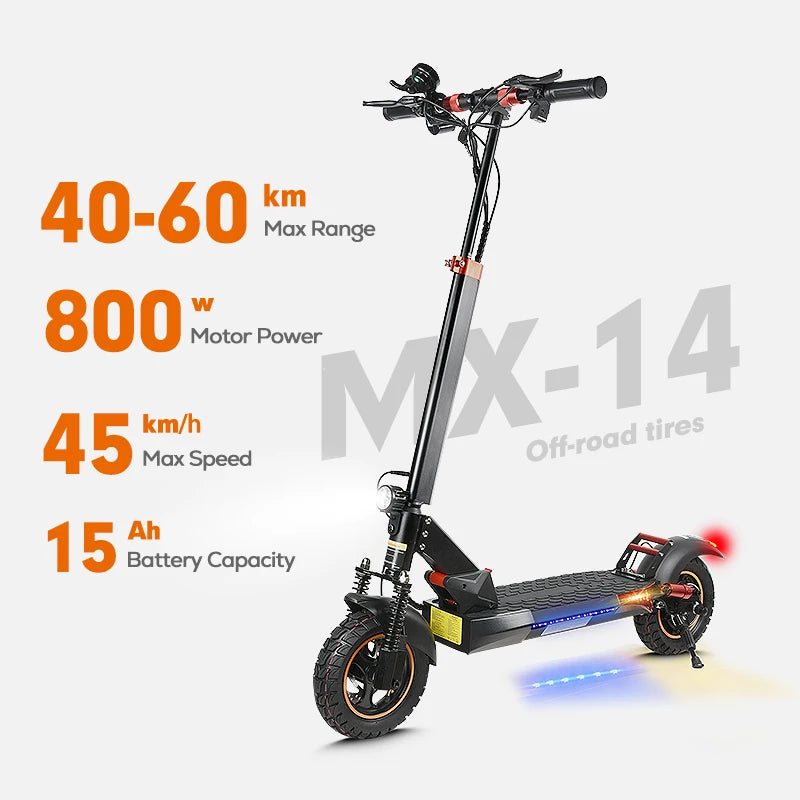 Mankeel MX-14 800W Electric Scooter for Adults 28MPH 48V 15AH Folding Commute Off Road Electric Scooter 37 Miles Range E-Scooter