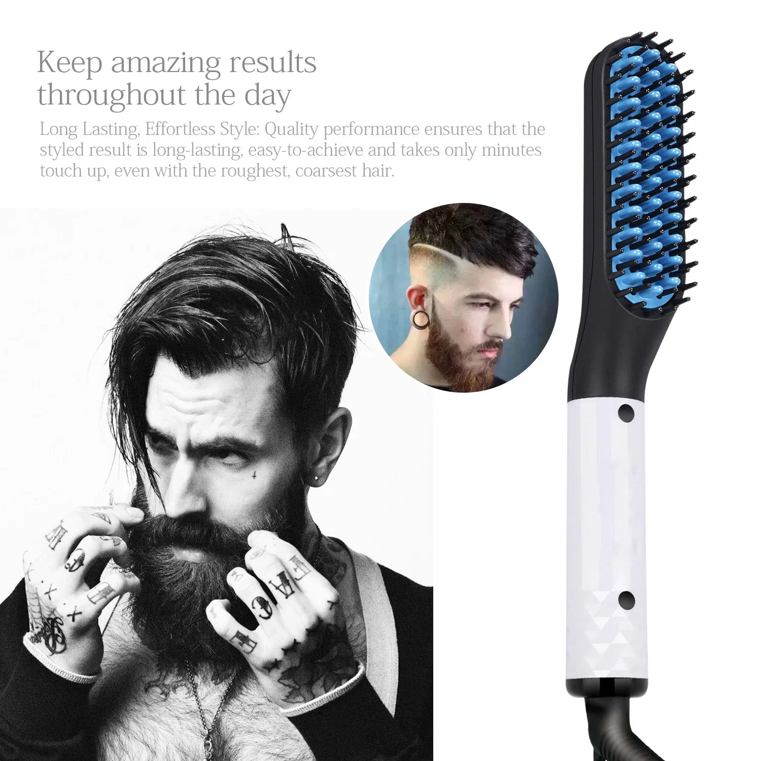 Man Hair Comb Brush Beard Straightener Multifunctional Hair Straightening Comb Hair Curler Fast Heating Styling Tools