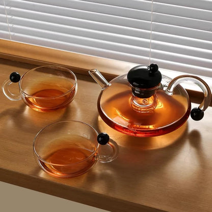 High Borosilicate Glass Teapot Set English Tea Set Heat-resistant Glass Household Scandinavian Style Brewing Teapot