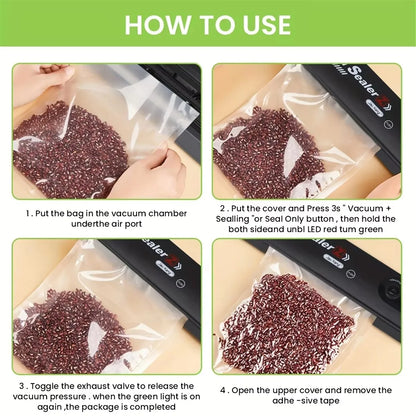 Vacuum Food Sealer Vacuum Sealer Food Storage Plastic Bags Sealer Vacuum Packaging Mini Food Preservation Machine Kitchen Tools