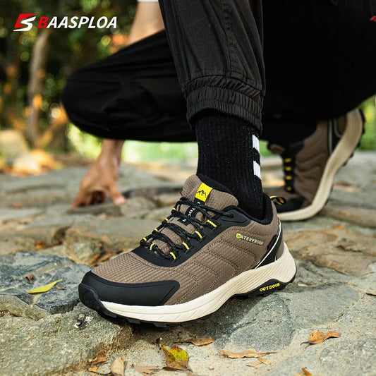 Baasploa Man Hiking Shoes Wear Resistant Sneakers Non Slip Camping Shoes Men Outdoor Sneaker Spring Autumn Waterproof Shoes