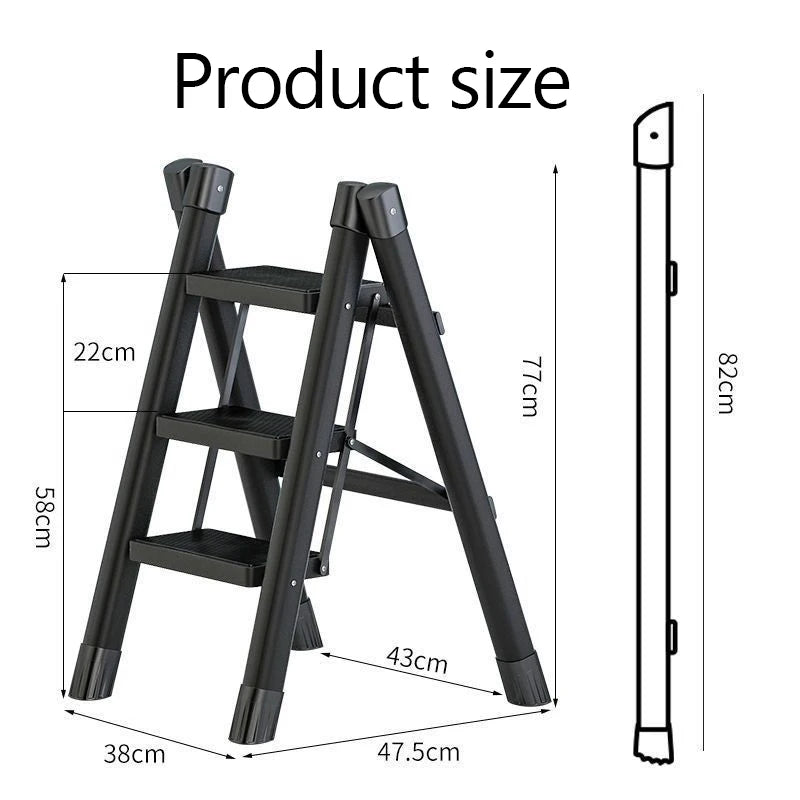 Multifunctional Folding Ladder 2/3 Foldable House Ladder Protable Ladder Stable Household Step Stool Storage Shelf For Home