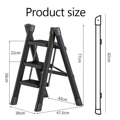 Multifunctional Folding Ladder 2/3 Foldable House Ladder Protable Ladder Stable Household Step Stool Storage Shelf For Home