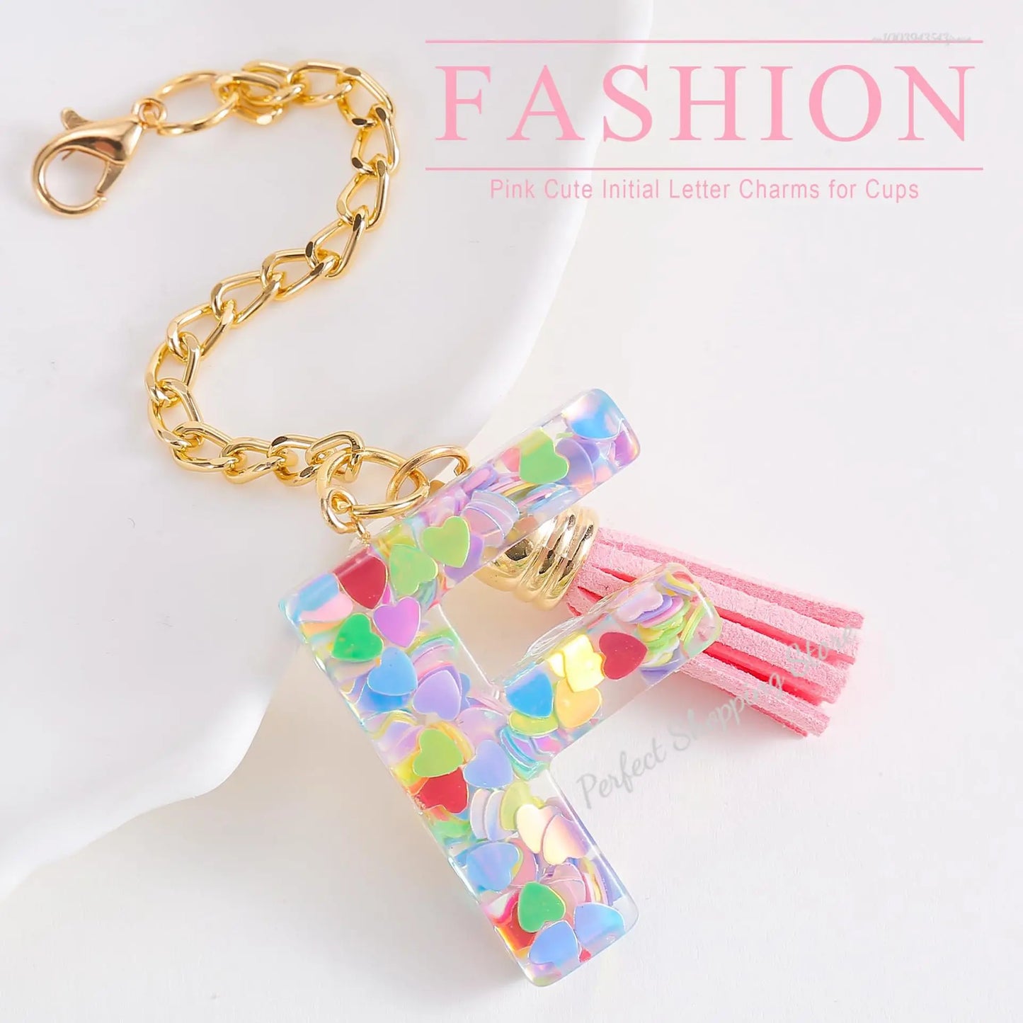 1 PCS Letter Charm for Stanley Cup Accessories Cute Initial Keychain Handle Charm for Stanley Tumbler for Women Girls 물병