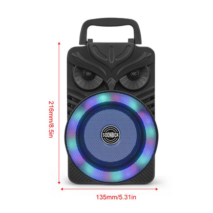 HiFi Bluetooth-Compatible Speaker Support TF Card HiFi Stereo Subwoofer RGB Light FM Aux Portable Wireless Loudspeaker