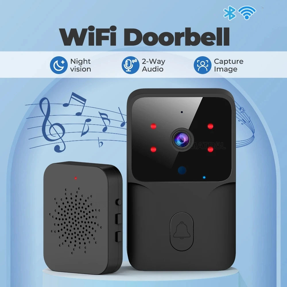 WiFi Video Doorbell Wireless HD Camera PIR Motion Detection IR Alarm Security Smart Home Door Bell WiFi Intercom for Home