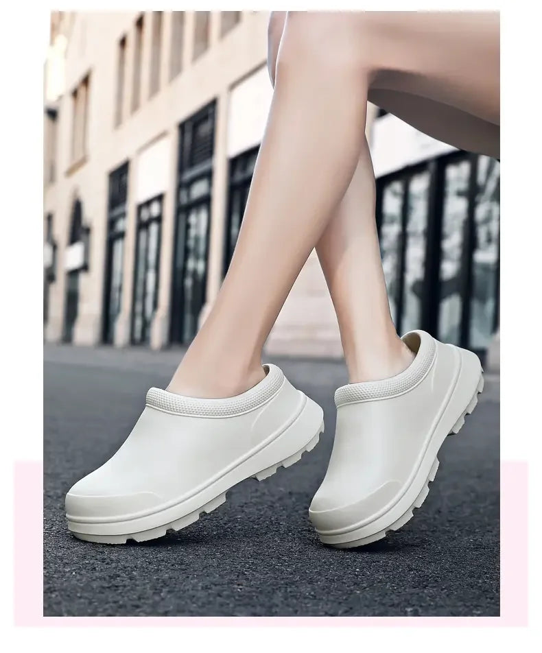 Casual Sneakers Men's Anti Slip Wear Resistant Garden Beach Shoes Lightweight Couples Large Waterproof Nurse Chef Work Shoes