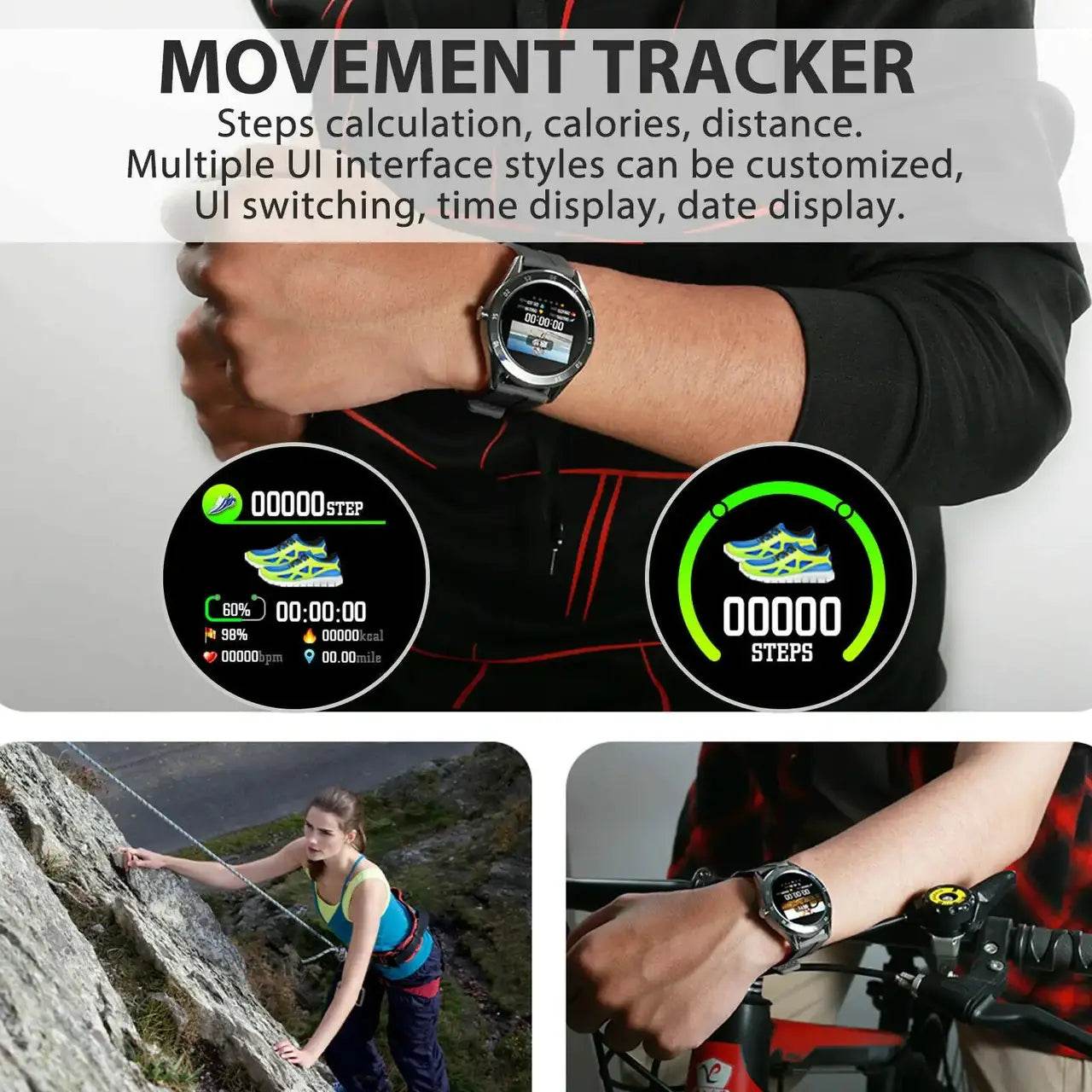 Waterproof Bluetooth Smart Watch Phone Mate Heart Rate Tracker For iOS Android - MarvelouStoree